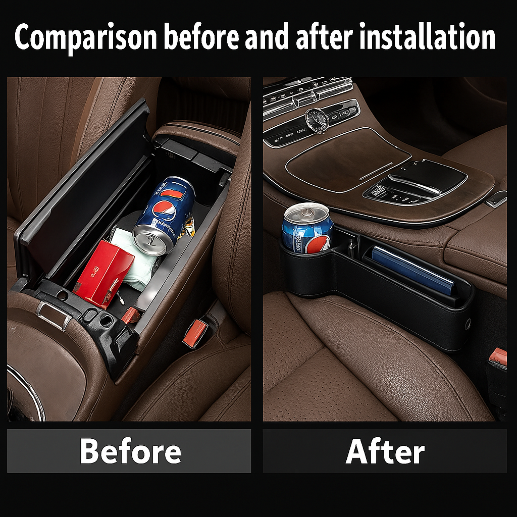 Car Gap Organizer – Keep Your Phone, Keys & Wallet Within Reach
 – Universal Fit (Driver & Passenger)